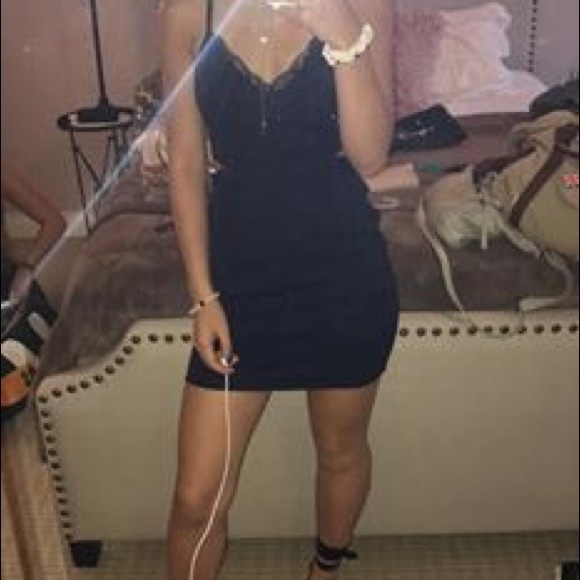 Black&Navy Blue Backless Lace Dress Homecoming XS - Picture 3 of 3